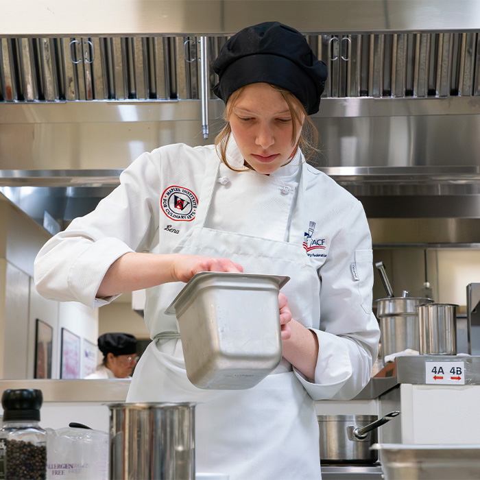 A Walters State student in culinary class A Walters State student in culinary class