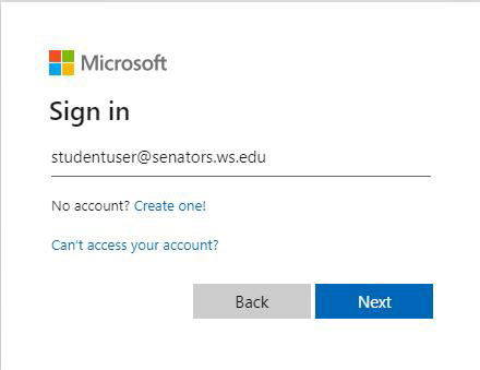 Click sign in and then sign in with your Walters State email. Screenshot