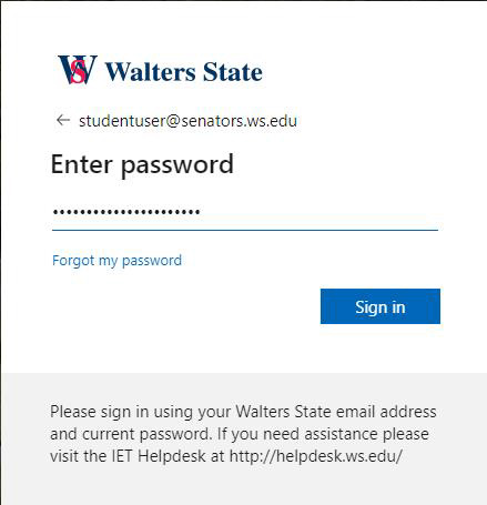 Input your password. Screenshot