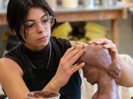 Humanities student working in a lab