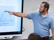Math professor teaching class