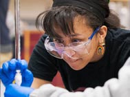 Student working in a lab