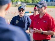 Police Academy instructor teaching cadets.