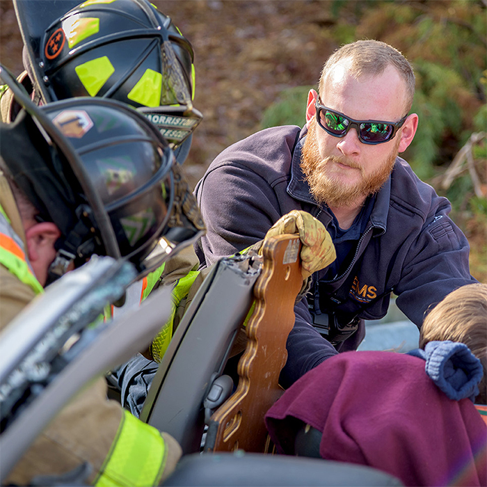 Paramedic Students doing training exercises.