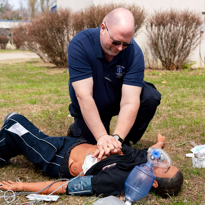 Paramedic Students doing training exercises.