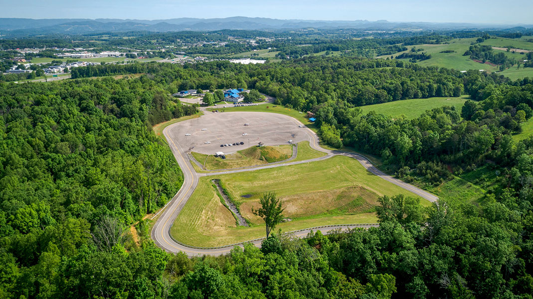 The 11-turn road course at Walters State Community College.